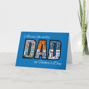 Across the Miles on Father’s Day License Plates Card