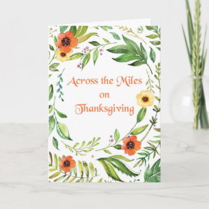 Across the Miles on Thanksgiving Wreath Card