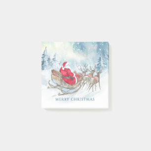 Across the Miles Santa Reindeers Sleigh Christmas Post-it Notes