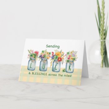 Across The Miles St. Patricks Day Luck Blessings Card by Religious_SandraRose at Zazzle
