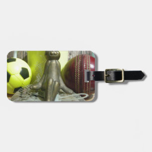 Across the Pitch & Crease: Football Cricket Blend Luggage Tag