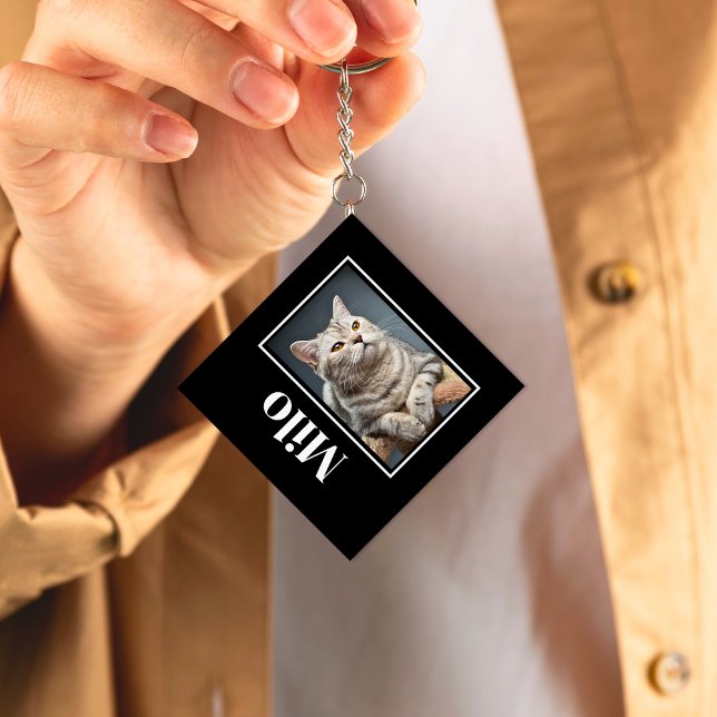 Across The Rainbow Bridge Silver Pet Cat Memorial Keychain (Creator Uploaded)