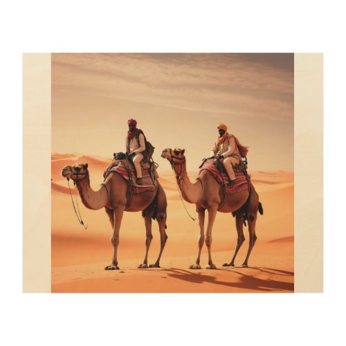 Across the Sahara by Camel Wood Wall Art