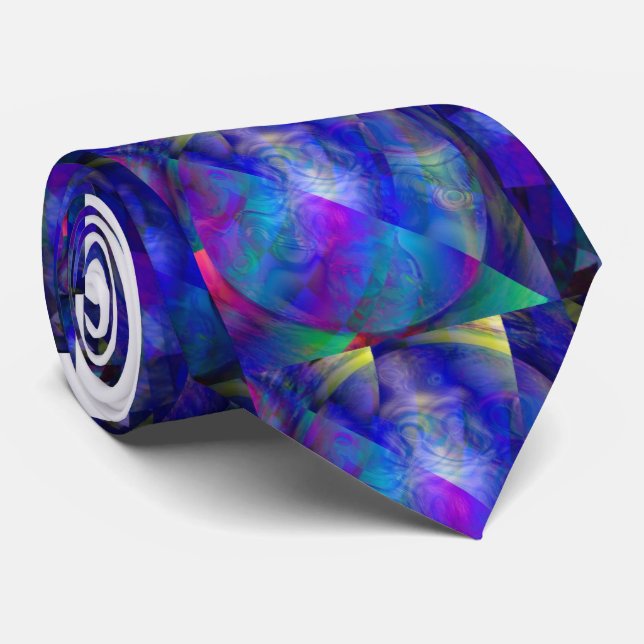 Across the Universe Modern Abstract Art Neck Tie (Rolled)
