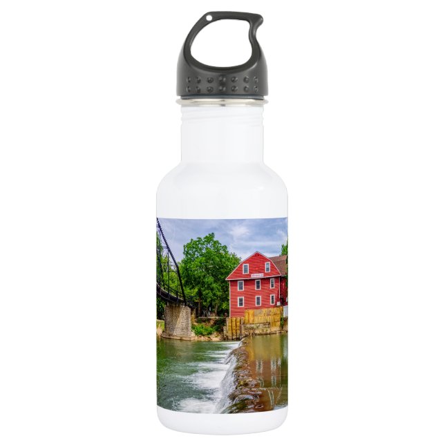 Across War Eagle Creek Waterfall Stainless Steel W Stainless Steel Water Bottle (Front)