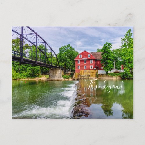 Across War Eagle Creek Waterfall Thank You Postcard