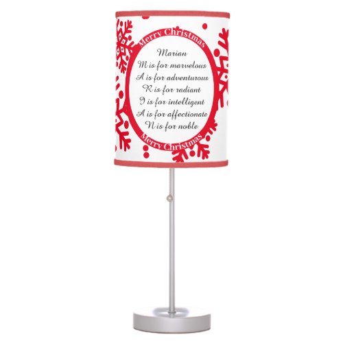  Acrostic Snowflake Christmas Table Lamp