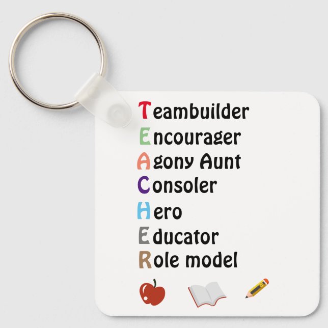 Acrostic teacher thank you  keychain (Front)