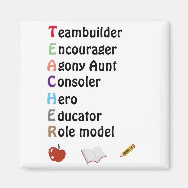 Acrostic teacher thank you  magnet (Front)