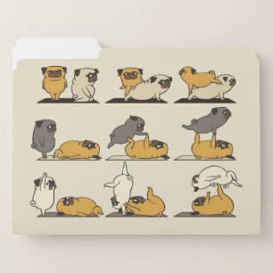 Acroyoga With The Pug French Bulldog Lover File Folder