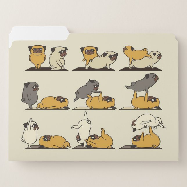 Acroyoga With The Pug French Bulldog Lover File Folder (Front Left)