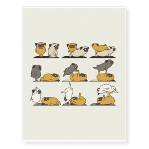 Acroyoga with The Pug Pose Yoga Temporary Tattoos