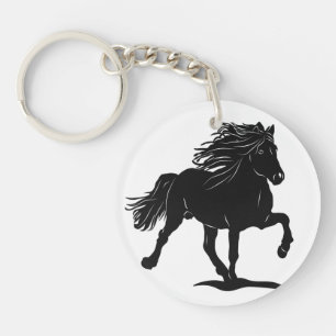 Acryl key trailer with Iceland horse Keychain