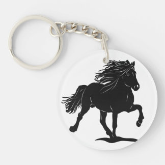 Acryl key trailer with Iceland horse Keychain