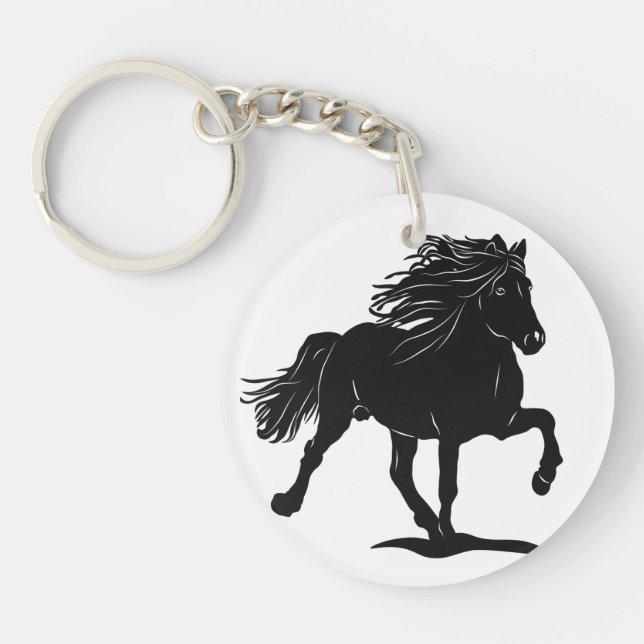Acryl key trailer with Iceland horse Keychain (Front)