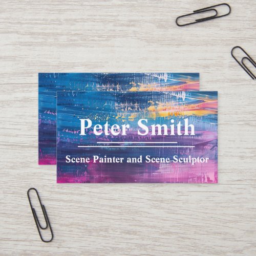Acryl Painting Style colorful with name Business Card