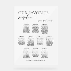 Acrylic 10 Tables Welcome Seating Chart