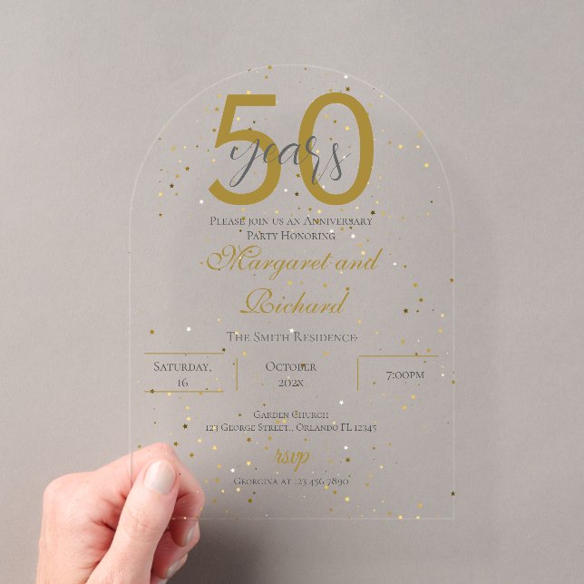 Acrylic 50th anniversary invitation (Insitu (Handheld))
