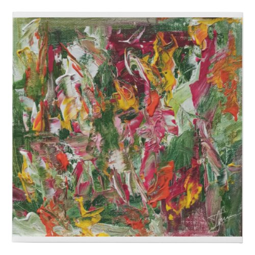 Acrylic abstract art print floral painted Day 80