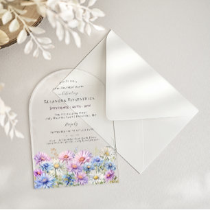 ACRYLIC ARCH 40 Birthday September Birth Flower Invitations