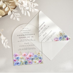 ACRYLIC ARCH 50 Birthday September Birth Flower  Invitations