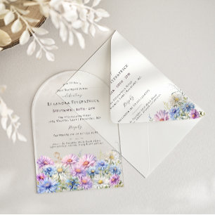 ACRYLIC ARCH 75 Birthday September Birth Flower  Invitations
