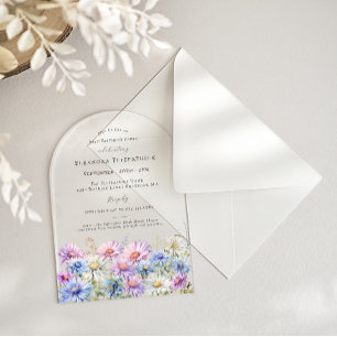 ACRYLIC ARCH 85 Birthday September Birth Flower Acrylic Invitations