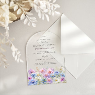 ACRYLIC ARCH 95 Birthday September Birth Flower Invitations