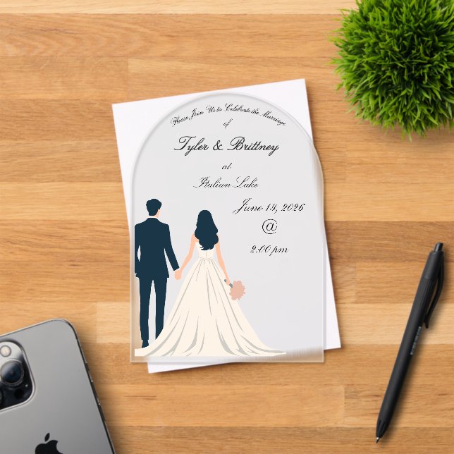  Acrylic Arch Wedding Invitation-"Looking Forward" Acrylic Invitations (Insitu (Invitation Card))