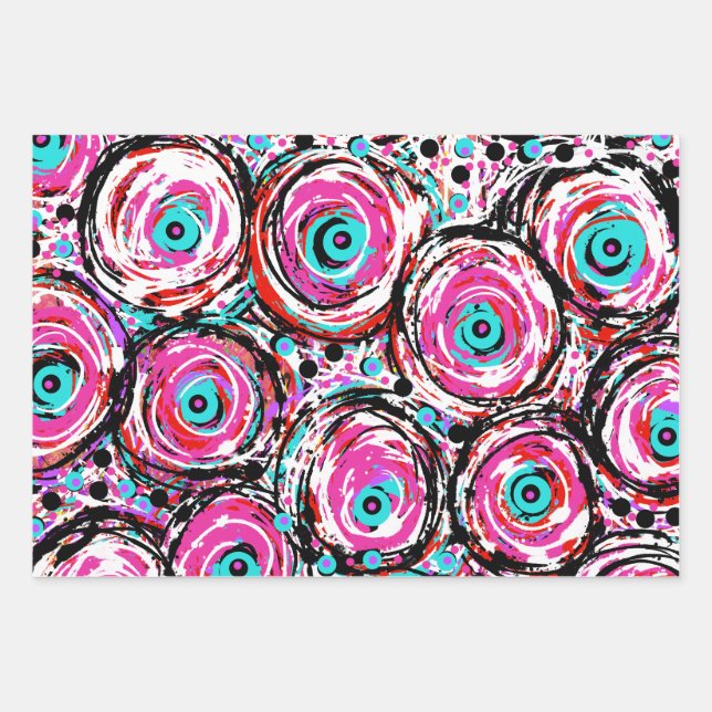 Acrylic Art Modern Abstract Swirly Wrapping Paper Sheets (Front)