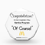 Acrylic Award<br><div class="desc">Award For Service Excellence

Can edit name and change for each recipient.</div>