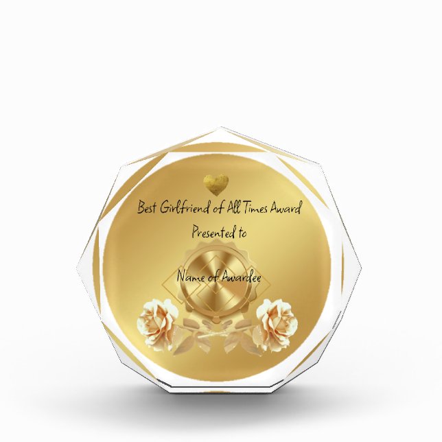 Acrylic Best Girlfriend of All Times Award (Front)