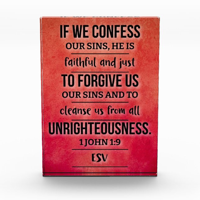 Acrylic Bible Verse Block - 1 John 1:9 ESV (Front)