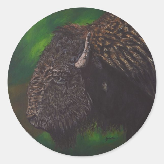 Acrylic Bison Painting Stickers (Front)