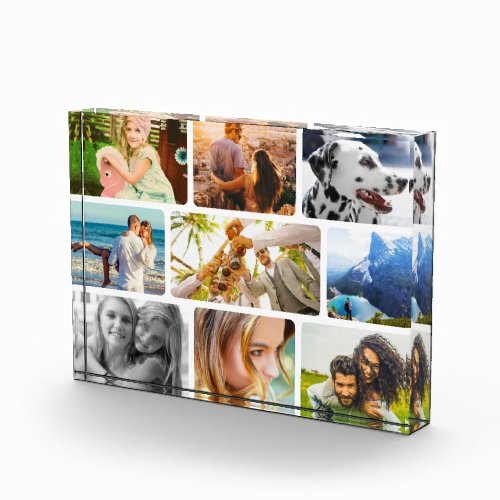 Acrylic Block 9 Photo Template Rounded Collage