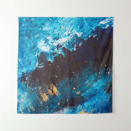 Acrylic blue background Abstract painting Oil da Tapestry