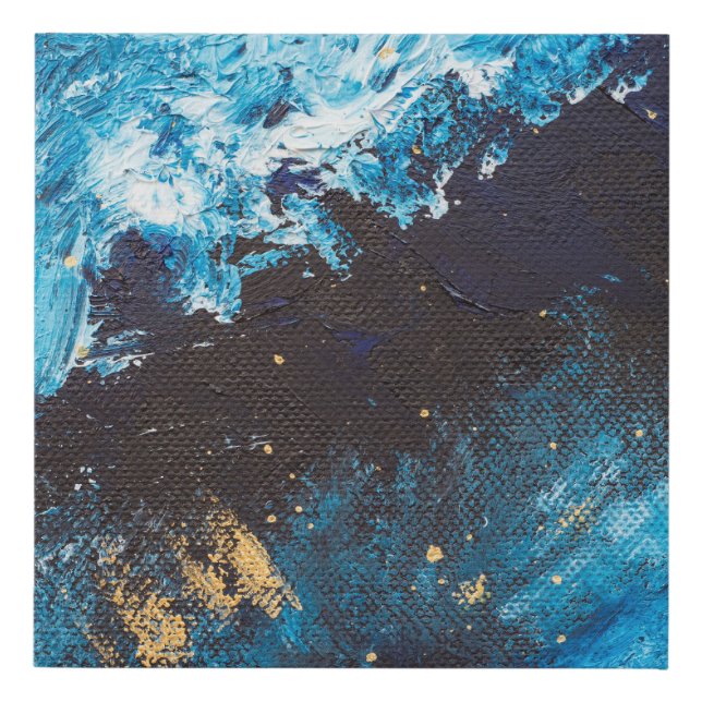 Acrylic blue, starry sky painting. faux canvas print (Front)