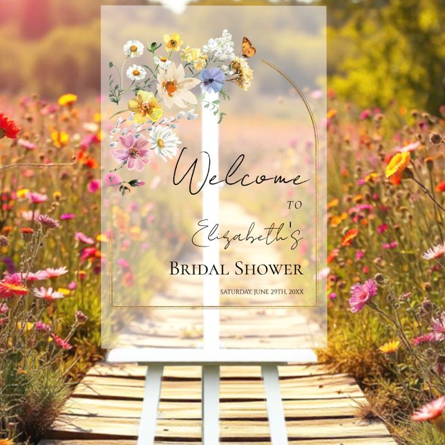 Acrylic Bridal Shower Welcome Sign | Wildflower (Creator Uploaded)