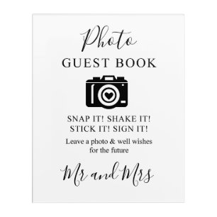 Acrylic Calligraphy Photo Guest Book Camera Acrylic Print
