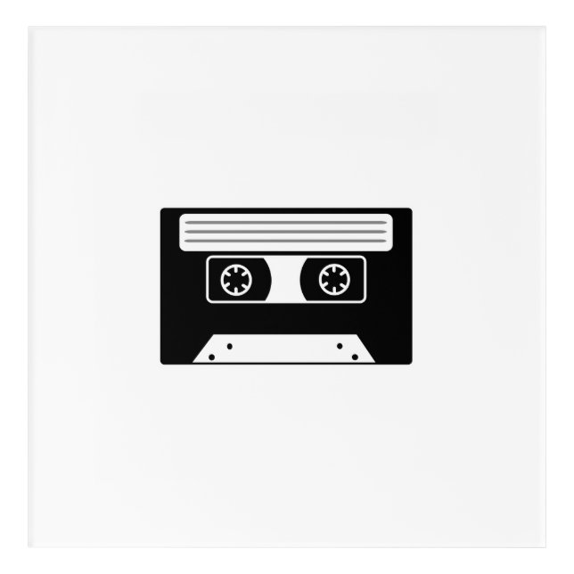 Acrylic cassette tape wall art for sale. (Front)