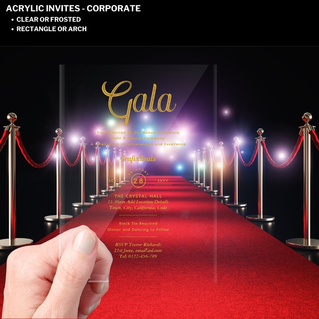Acrylic Clear Corporate Gala Award Ceremony Modern Acrylic Invitations (Creator Uploaded)