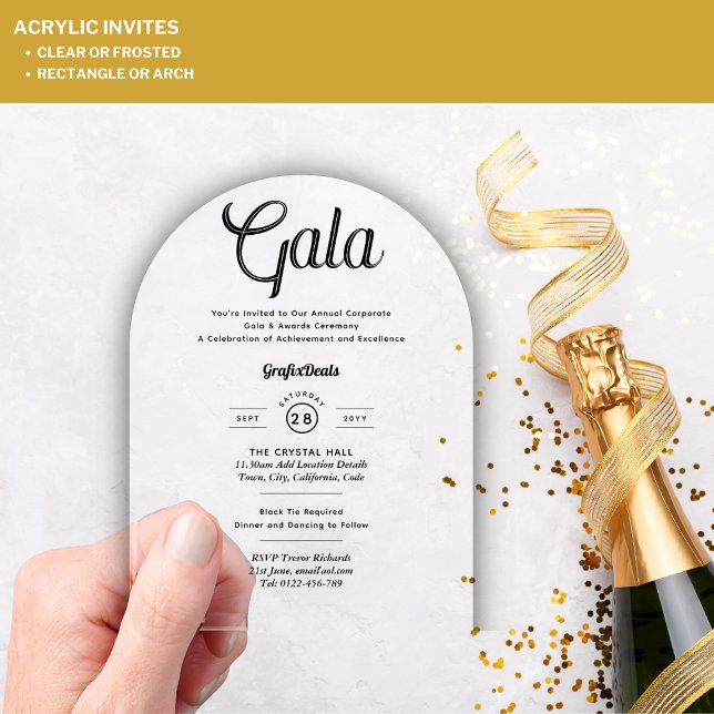 Acrylic Clear Corporate Gala Award Ceremony Modern Invitations (Creator Uploaded)