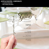 Acrylic Clear Gala Business Charity Corporate Gold Acrylic Invitations