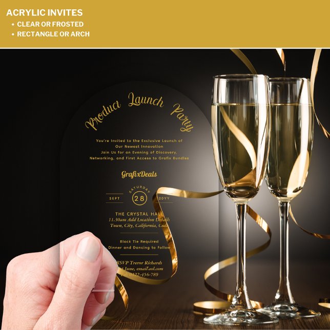 Acrylic Clear Product Launch Corporate Events Chic Invitations (Creator Uploaded)
