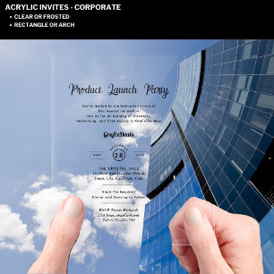 Acrylic Clear Product Launch Corporate Events Chic Invitations