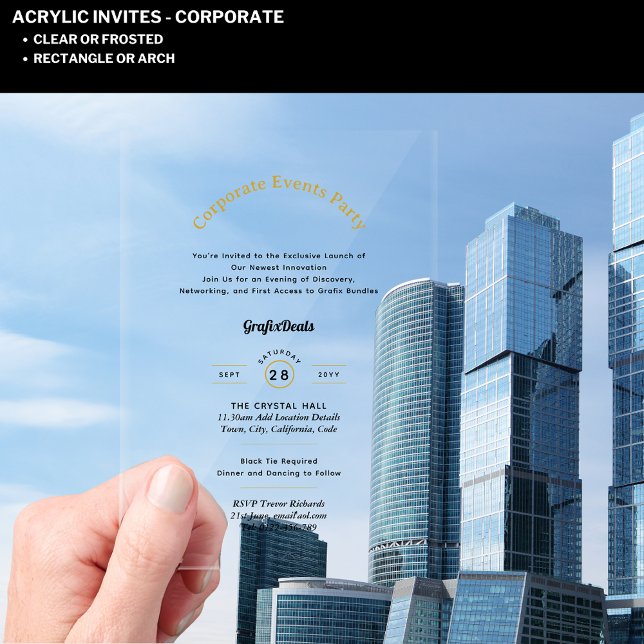 Acrylic Clear Product Launch Corporate Events Chic Invitations (Creator Uploaded)