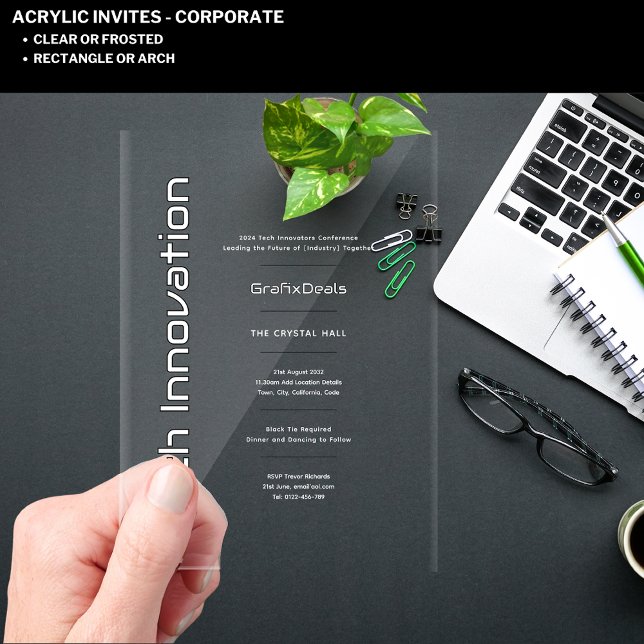 Acrylic Clear Tech Innovation Corporate Events Acrylic Invitations (Creator Uploaded)