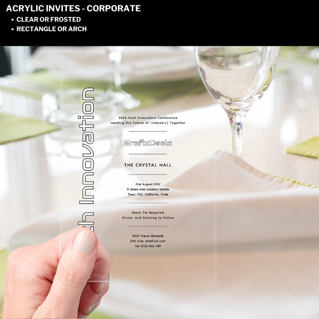 Acrylic Clear Tech Innovation Corporate Events Acrylic Invitations (Creator Uploaded)