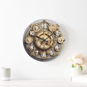 Acrylic Clock Faux Gear Works