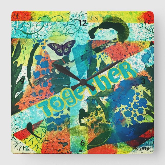 Acrylic Clock with Together Art (Front)